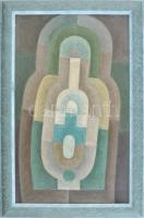 Jakobovits Miklós (1936-2012): Alakzatok 2. Olaj, karton, jelzett a hátoldalán. Fakeretben. 38,5x24 ...