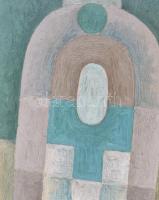 Jakobovits Miklós (1936-2012): Alakzatok 2. Olaj, karton, jelzett a hátoldalán. Fakeretben. 38,5x24 ...