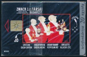 1996 Zwack Unicum használatlan telefonkártya, bontatlan csomagolásban. Csak 4000 db! / Unused phone card