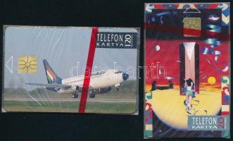 1992 K. Némethy - Vető absztrakt festmények. + Malév 2 db használatlan telefonkártya bontatlan csomagolásban