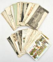 Kb. 88 db RÉGI hosszú címzéses külföldi város képeslap vegyes minőségben, sok litho / Cca. 88 pre-19...