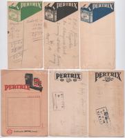 cca 1930 Pertrix szárazelemek képes termékkatalógus 22p. + 6 db számolócédula