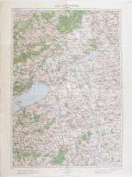 cca 1928 Székesfehérvár és környékének térképe, rajta a Balaton keleti felével, 1:200.000, Bp., M. Kir. Állami Térképező Intézet, hajtott, 47x62 cm