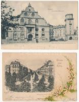 4 db RÉGI külföldi képeslap: Kassel, Franzensbad, Kaltenleutgeben, Köln / 4 pre-1910 European postcards: Kassel, Kaltenleutgeben, Frantisovsky Lázne, Köln Art Nouveau, floral