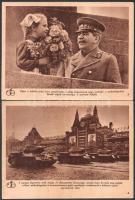 cca 1950 6 db Május 1. propaganda kép Sztálinnal, felvonulással 24x17 cm