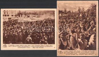 cca 1950 6 db Május 1. propaganda kép Sztálinnal, felvonulással 24x17 cm