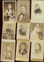 cca 1870-1890 9 db keményhátú fotó / 9 vintage photos