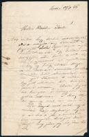 1861 Ne hidj a németnek feliratú, nemzeti kiscímeres levélpapír, rajta kézzel írt levéllel, hajtott, szakadt, foltos, 21x13 cm, 2 sztl. lev.