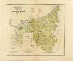 1889 Szabolcs megye térképe, tervezte: Gönczy Pál, rajzolta: Kogutowicz Manó, 1:300.000, Bp., Posner, hajtott, javított, 37x41 cm