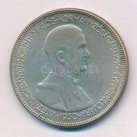 1930. 5P Ag Horthy jobbra T:2,2- patina, karc Adamo P8