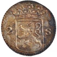 Hollandia 1724. 2S Ag T:2,2- patina Netherlands 1724. 2 Stuivers Ag C:XF,VF patina Krause KM#48