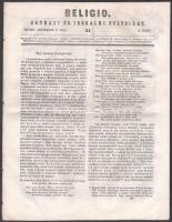 1852 Religio, egyházi és irodalmi folyóirat, II. félév 34. szám