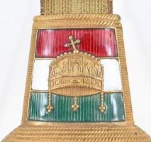 cca 1940 Főtiszti kardbojt extra kivitel, zománcozott trikolor, fém korona. Beregfy Károly (1888-194...