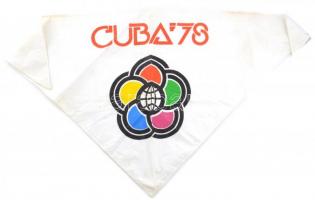 1978 Cuba 78, a kubai világifjúsági találkozó kendője, 62x122 cm