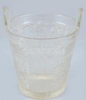 Régi üveg szőlőmosó, kis kopásnyomokkal, m: 15 cm, d: 13 cm