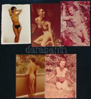 cca 1980 Vegyes erotikus fotó, 5 db, 6x10 cm és 6x8,5 cm közötti méretben