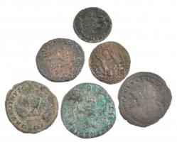 Római Birodalom 3-4. század 6db-os bronz érmetétel T:2-3 Roman Empire 3rd-4th century 6pcs bronze coin lot C:XF-F