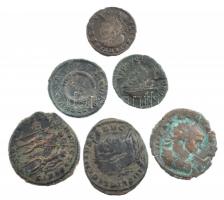 Római Birodalom 3-4. század 6db-os bronz érmetétel T:2-3 Roman Empire 3rd-4th century 6pcs bronze co...