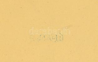 Art Deco kerámia tálca, olvashatatlan jelzéssel, kopásnyomokkal, d: 32 cm