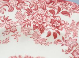 4 személyes angol fajansz süteményes készlet, mázrepedésekkel, jelzett, d: 19,5-31,5 cm