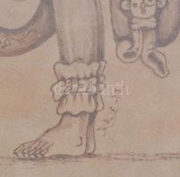 Sámán v. törzsfőnük. Ismeretlen technika (nyomat?), karton. Üvegezett fakeretben. 57,5x29 cm