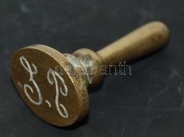 Antik monogramos pecsétnyomó rézből