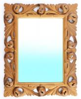 Tükör aranyszínű blondel keretben, fazettált, a kereten kis hibákkal, tükör: 34×24 cm, keret: 50×40 cm