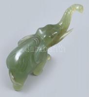 Jade elefántok párban. Kézi faragás. 12 cm