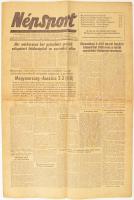 1953 Népsport 1953. okt. 12. IX. évf. 204. szám.A címlapon az Arany-csapat mérkőzésével, Magyarország: Ausztria 3:2. Szikra-ny.,hajtott, szakadt, 4 p.