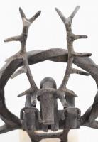 Jelzés nélkül, szarvasok, fém, márvány talapzaton, kopott, m: 17 cm