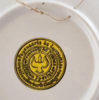 Párizsi dísz tányér, jelzett, kopott, d: 27 cm