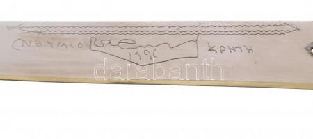 Keleti tőr, ezüst(Ag) hüvellyel, jelzett, h: 31 cm