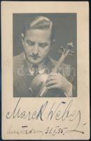 Marek Weber (1888-1964) német hegedűművész autográf dedikációval ellátott lapja. / German violinist and bandleader.autograph signed postcard