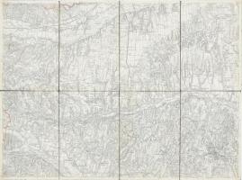 cca 1900 Nagycsákány és Zalalövő térkép vászonra kasírozva