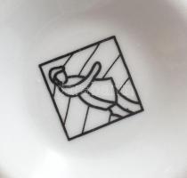 6 db Decobex jelszett teáscsésze, Balatonfüred, látványosságaival díszítve, matricás porcelán, kopás...