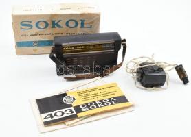 Sokol 403 táskarádió eredeti dobozával, papírokkal