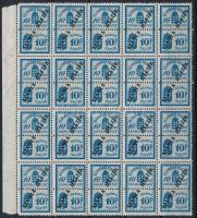 1945 Számlailleték bélyeg 10P 15 párt tartalmazó tömb (22.500)