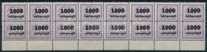 1946 Számlailleték bélyeg 1000 adópengő 8 párt tartalmazó összefüggés (12.000)