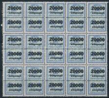 1946 Számlailleték bélyeg 20000 adópengő 15 párt tartalmazó összefüggés (27.000)