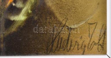 Ludvig Zoltán (1953-): Etűd. Olaj, farost, jelzett, fakeretben, 60×20 cm