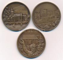 Tóth Sándor (1933-) "MISKOLCZ SIGILLVM CIVITATIS" 3xklf kétoldalas bronz emlékérem (42,5mm) T:1,1-