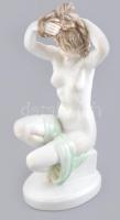 Herendi fürdőző nő, kézzel festett porcelán, hibátlan, Lux Elek terv, jelzett, m: 36 cm