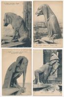 Paris, Notre Dame; sculptures - 13 pre-1945 unused postcards