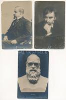 3 db RÉGI híres ember képeslap / 3 pre-1945 famous people postcards: Henryke Sienkiewicz, Darwin, Heinr. Heine