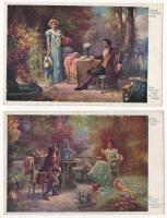 HANS ZATZKA - 15 db használatlan régi művész képeslap / 15 pre-1945 unused art postcards