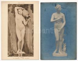 9 db RÉGI használatlan erotikus művész képeslap női szépségekkel / 9 pre-1945 unused erotic art postcards with beauties