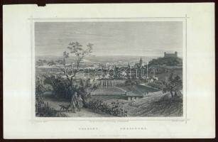 cca 1840 Pozsonyi táj acélmetszet / Pressburg landscape engraving (24,5 x 15,5cm)
