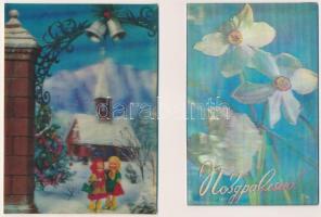 5 db MODERN 3D dimenziós motívum képeslap / 5 modern dimensional (3D) motive postcards