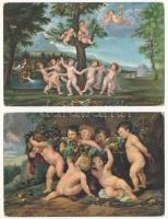 6 db RÉGI Stengel litho képeslap vegyes minőségben / 6 pre-1945 Stengel litho postcards in mixed qua...