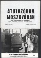 cca 1971 ,,Átutazóban Moszkvában című szovjet film jelenetei és szereplői, 13 db vintage, produkciós filmfotó, a használatból eredő (esetleges) kisebb hibákkal, ezüst zselatinos fotópapíron, + hozzáadva egy szöveges kisplakát, 18x24 cm
